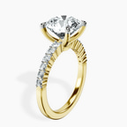 14kt Yellow Gold Lottie Four Claw Side Stone Lab Diamond Ring standing product image one
