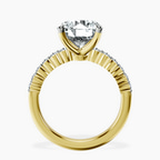 14kt Yellow Gold Lottie Four Claw Side Stone Lab Diamond Ring side right image one