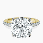 18kt Yellow Gold Lottie Four Claw Side Stone Lab Diamond Ring front image
