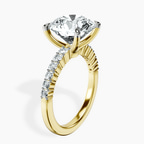 18kt Yellow Gold Lottie Four Claw Side Stone Lab Diamond Ring standing product image one