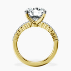 18kt Yellow Gold Lottie Four Claw Side Stone Lab Diamond Ring side right image one