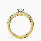 18kt Yellow Gold Lottie Four Claw Side Stone Lab Diamond Ring side right image one