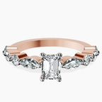 14kt Rose Gold Pamela Eternity Side Stone Lab Diamond Ring front image