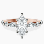 18kt Rose Gold Pamela Eternity Side Stone Lab Diamond Ring front image