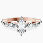 18kt Rose Gold Pamela Eternity Side Stone Lab Diamond Ring front image
