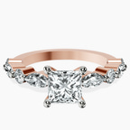 18kt Rose Gold Pamela Eternity Side Stone Lab Diamond Ring front image