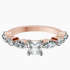 14kt Rose Gold Pamela Eternity Side Stone Lab Diamond Ring front image