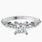 Platinum Pamela Eternity Side Stone Lab Diamond Ring front image