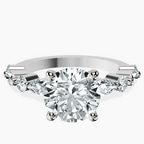 Platinum Pamela Eternity Side Stone Lab Diamond Ring front image