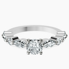 14kt White Gold Pamela Eternity Side Stone Lab Diamond Ring front image