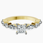 18kt Yellow Gold Pamela Eternity Side Stone Lab Diamond Ring front image