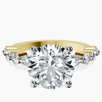 18kt Yellow Gold Pamela Eternity Side Stone Lab Diamond Ring front image