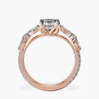 18kt Rose Gold Chrizan Round & Pear Side Stone Lab Diamond Ring side right image one