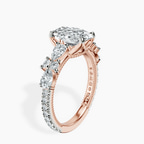 18kt Rose Gold Chrizan Round & Pear Side Stone Lab Diamond Ring standing product image one