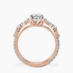 18kt Rose Gold Chrizan Round & Pear Side Stone Lab Diamond Ring side right image one