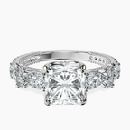 Platinum Chrizan Round & Pear Side Stone Lab Diamond Ring front image