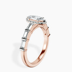 10kt Rose Gold Rachel Halo Side Stone Lab Diamond Ring standing product image one
