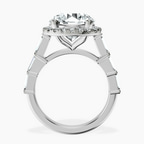 Platinum Rachel Halo Side Stone Lab Diamond Ring side right image one