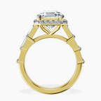 14kt Yellow Gold Rachel Halo Side Stone Lab Diamond Ring side right image one