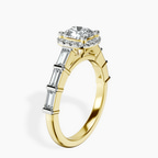 10kt Yellow Gold Rachel Halo Side Stone Lab Diamond Ring standing product image one
