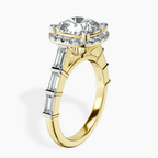 14kt Yellow Gold Rachel Halo Side Stone Lab Diamond Ring standing product image one