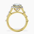 14kt Yellow Gold Rachel Halo Side Stone Lab Diamond Ring side right image one