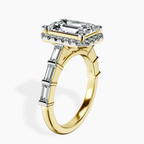 14kt Yellow Gold Rachel Halo Side Stone Lab Diamond Ring standing product image one