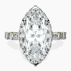 14kt Yellow Gold Rachel Halo Side Stone Lab Diamond Ring front image