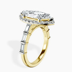 14kt Yellow Gold Rachel Halo Side Stone Lab Diamond Ring standing product image one