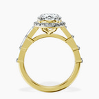 10kt Yellow Gold Rachel Halo Side Stone Lab Diamond Ring side right image one