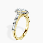 14kt Yellow Gold Rachel Halo Side Stone Lab Diamond Ring standing product image one