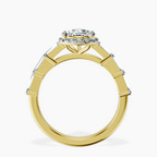 14kt Yellow Gold Rachel Halo Side Stone Lab Diamond Ring side right image one