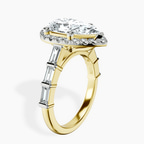 10kt Yellow Gold Rachel Halo Side Stone Lab Diamond Ring standing product image one