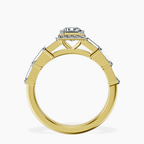 14kt Yellow Gold Rachel Halo Side Stone Lab Diamond Ring side right image one