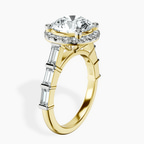 10kt Yellow Gold Rachel Halo Side Stone Lab Diamond Ring standing product image one