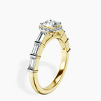 18kt Yellow Gold Rachel Halo Side Stone Lab Diamond Ring standing product image one