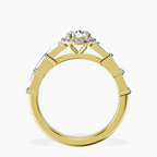 18kt Yellow Gold Rachel Halo Side Stone Lab Diamond Ring side right image one