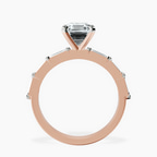 14kt Rose Gold Kimberly Baguette Side Stone Lab Diamond Ring side right image one