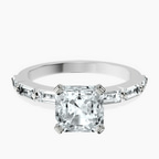 Platinum Kimberly Baguette Side Stone Lab Diamond Ring front image