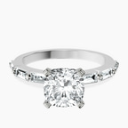 Platinum Kimberly Baguette Side Stone Lab Diamond Ring front image