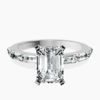 Platinum Kimberly Baguette Side Stone Lab Diamond Ring front image