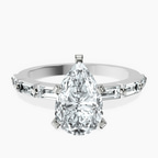 Platinum Kimberly Baguette Side Stone Lab Diamond Ring front image