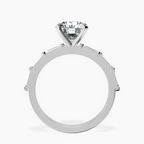 14kt White Gold Kimberly Baguette Side Stone Lab Diamond Ring side right image one