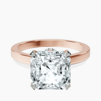 18kt Rose Gold Ember Secret Halo Lab Diamond Ring front image