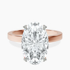 18kt Rose Gold Ember Secret Halo Lab Diamond Ring front image