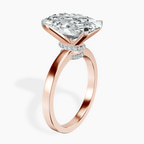 14kt Rose Gold Ember Secret Halo Lab Diamond Ring standing product image one