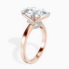 14kt Rose Gold Ember Secret Halo Lab Diamond Ring standing product image one