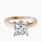 18ct Rose Gold Ember Secret Halo Lab Diamond Ring front image