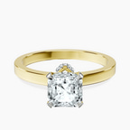 10kt Yellow Gold Ember Secret Halo Lab Diamond Ring front image