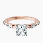 14kt Rose Gold Sheryl Marquise Side Stone Lab Diamond Ring front image